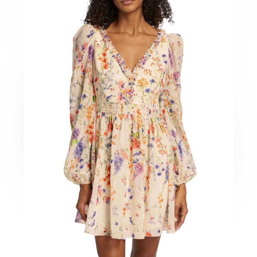 floral mini dress ML Monique Lhuillier